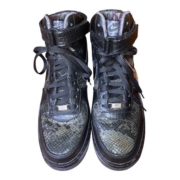 Nike Black Reptile Air Force 1 High premium exotic men’s Sz10 custom-made 2014 - Picture 3 of 11